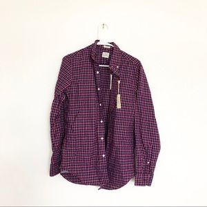 Jcrew button up plaid red blue brand new